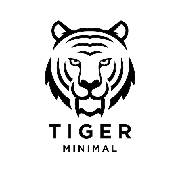 tiger black logo icon design illustration
