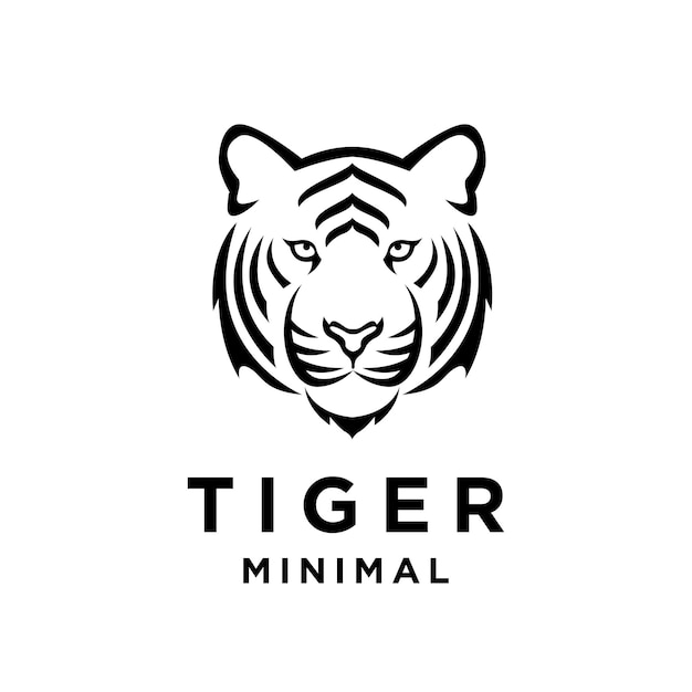 tiger black logo icon design illustration