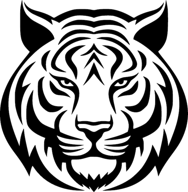 タイガーの黒と白のベクトルイラスト