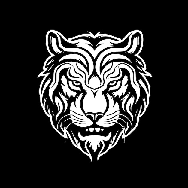 Tiger Black and White Vector illustration