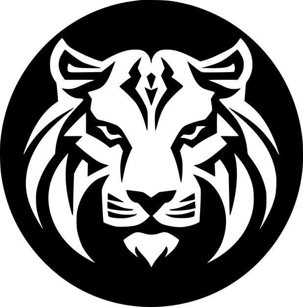 Tiger Black and White Vector illustration