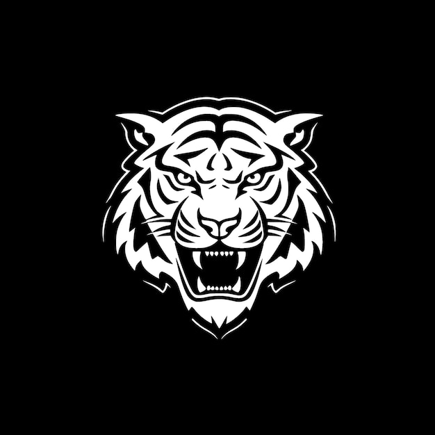 Tiger Black and White Vector illustration