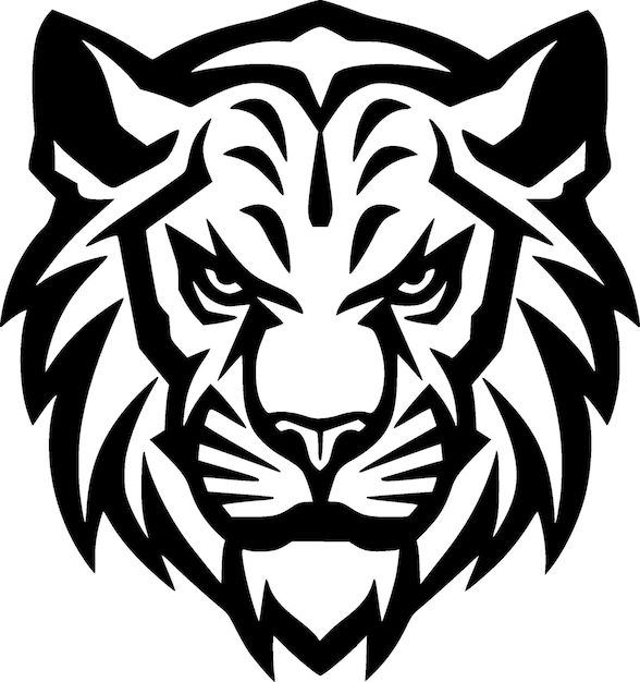 Tiger Black and White Vector illustration