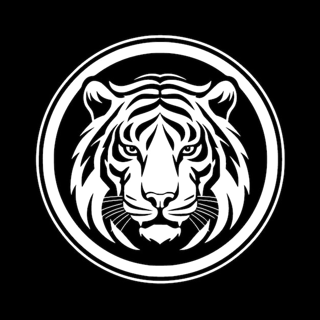 Tiger Black and White Vector illustration