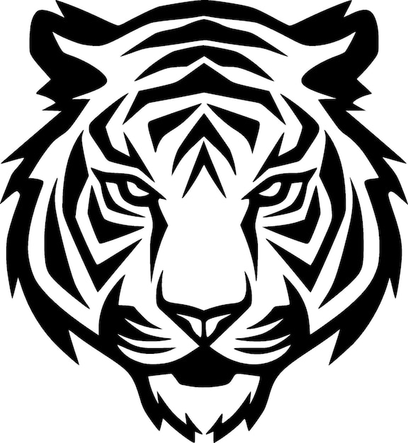 Tiger Black and White Vector illustration