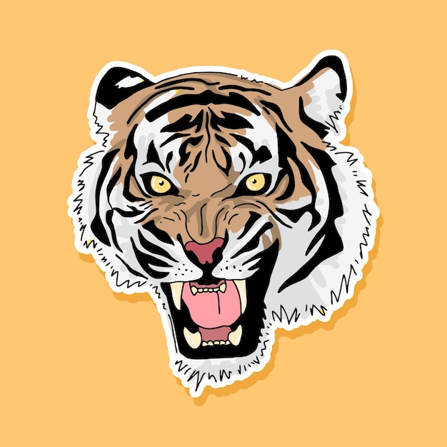 Тигр мультяшный дизайн