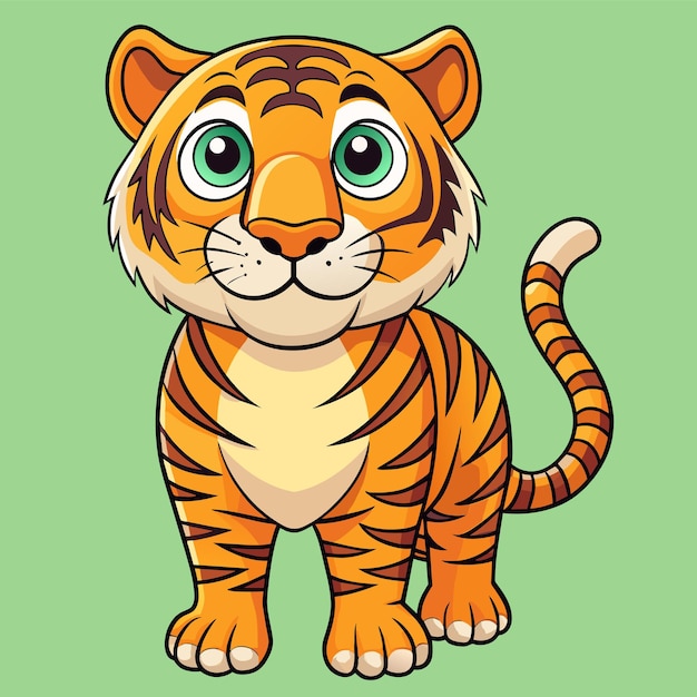 Cartone animato di tigre isolato
