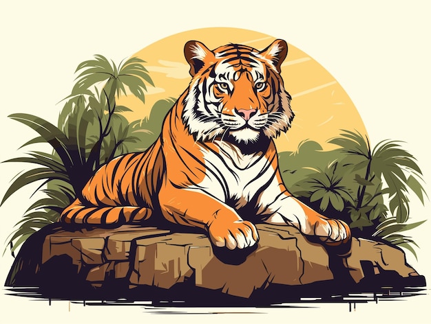 Tiger cartoon Theo vol lichaam