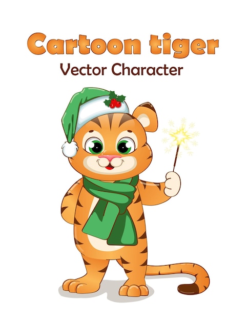 Vector tiger character sparkler