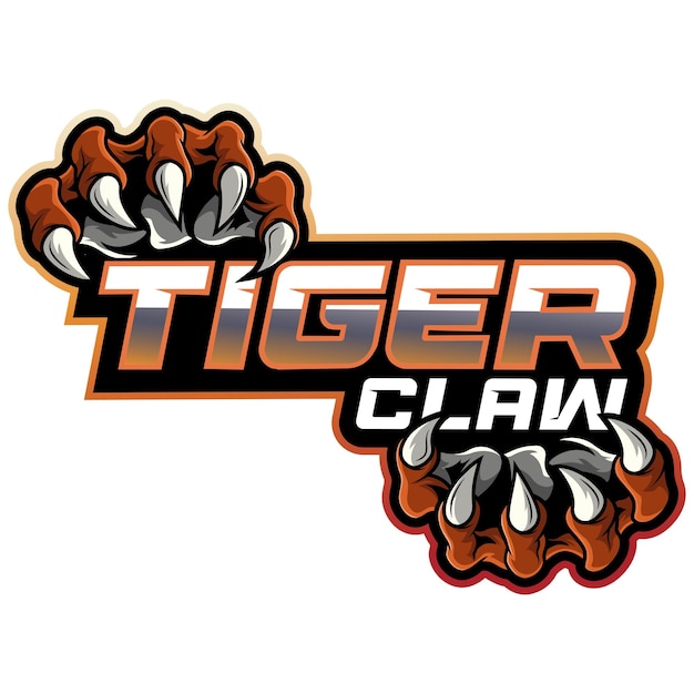 Vector tiger claw esport mascotte logo ontwerp