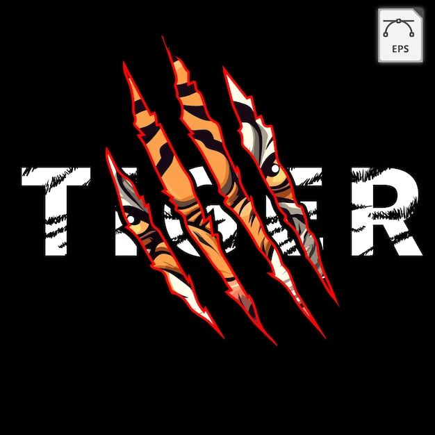 Vettore tiger claw graphic tshirt design