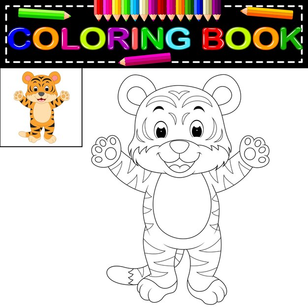 Libro da colorare tigre