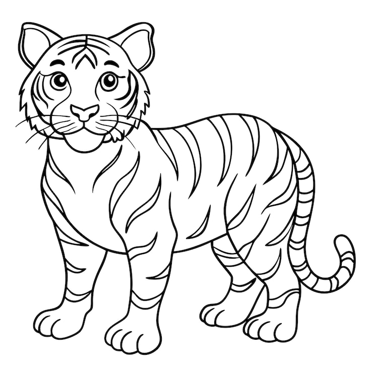 Vector tiger coloring page