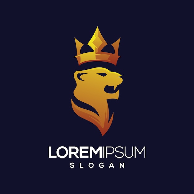 tiger crown logo gradient logo design