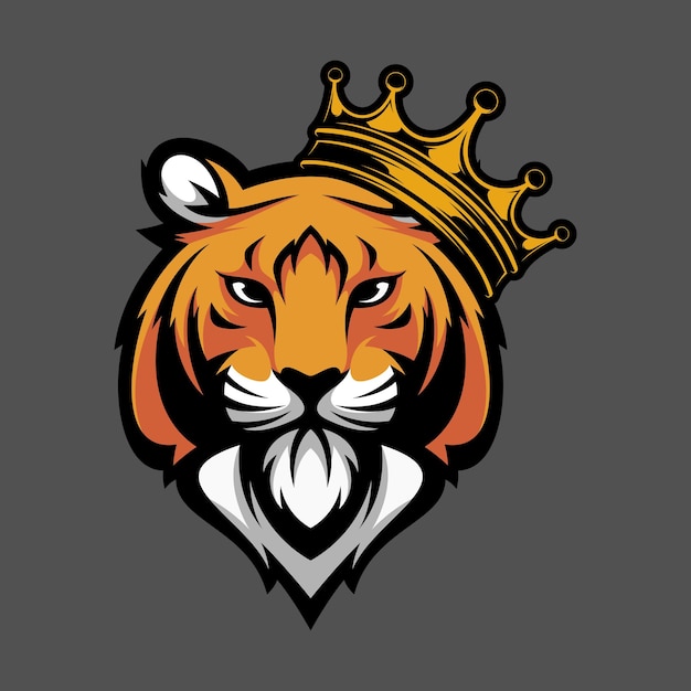 Tiger crown mascot design vector