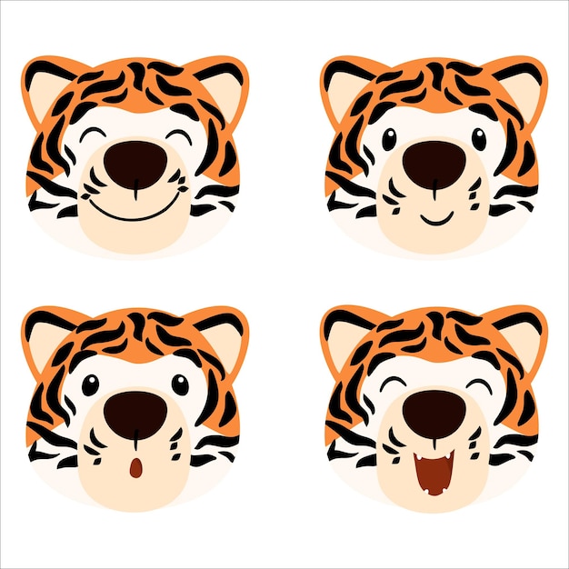 tiger cute festive illustration character vector