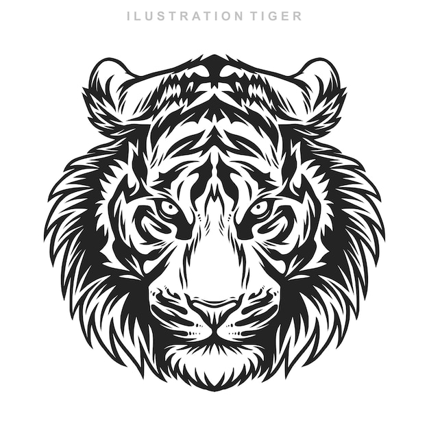 Tiger design illustration in line art style