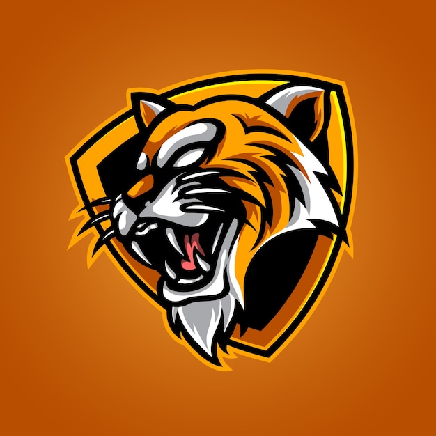 Logo della mascotte di tiger e sport