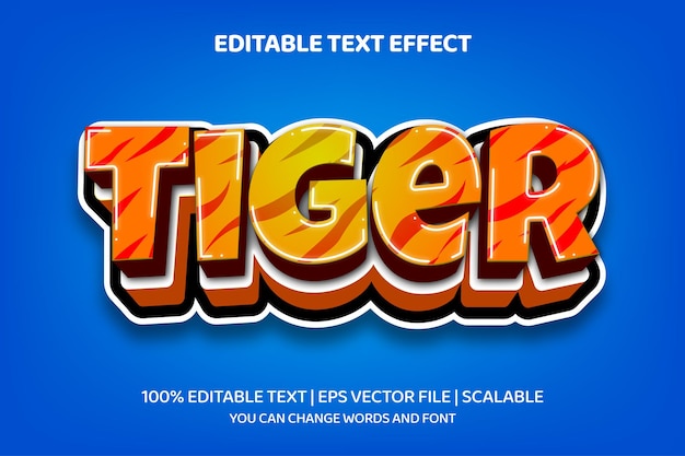 Tiger editable text effect