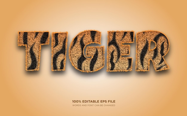 Vector tiger editable text style effect