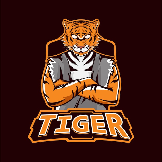 Logo della mascotte del gioco tiger esport