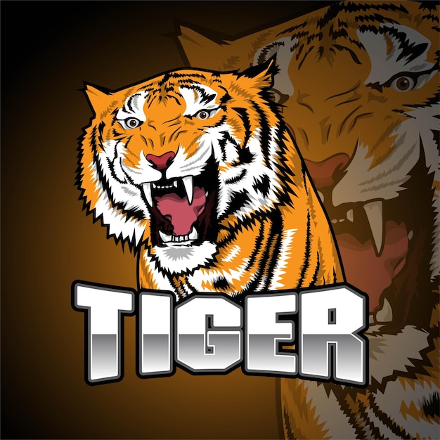 Tiger esport gaming mascot logo