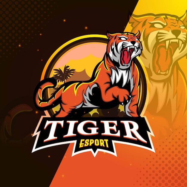 Tiger esport gaming-mascotte-logo-ontwerp