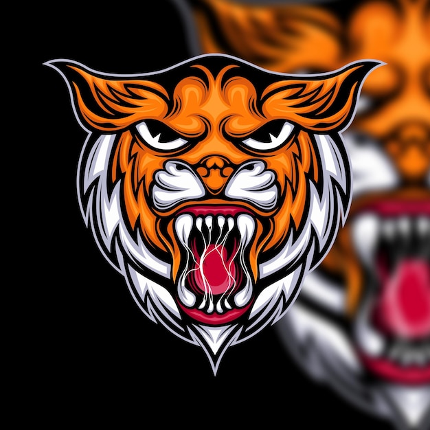 Tiger esport mascot design vector logo