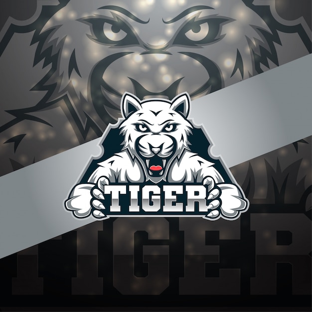 Тигр киберспорт дизайн логотипа