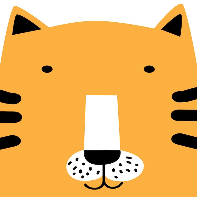 tiger face cartoon