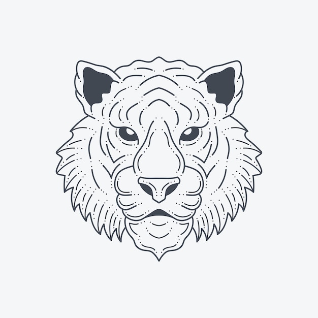 Tiger face drawing illustration