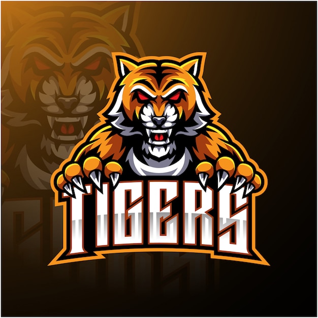 Disegno del logo mascotte faccia di tigre