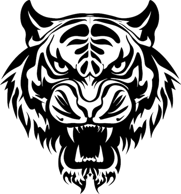 Tiger face tattoo illustration 2