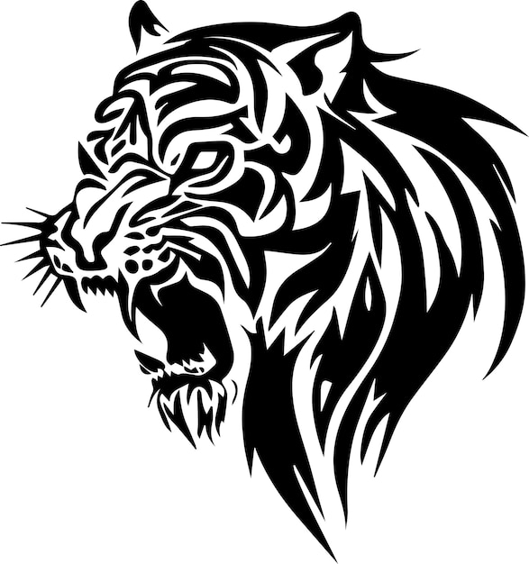 Tiger Face Tattoo vector illustration