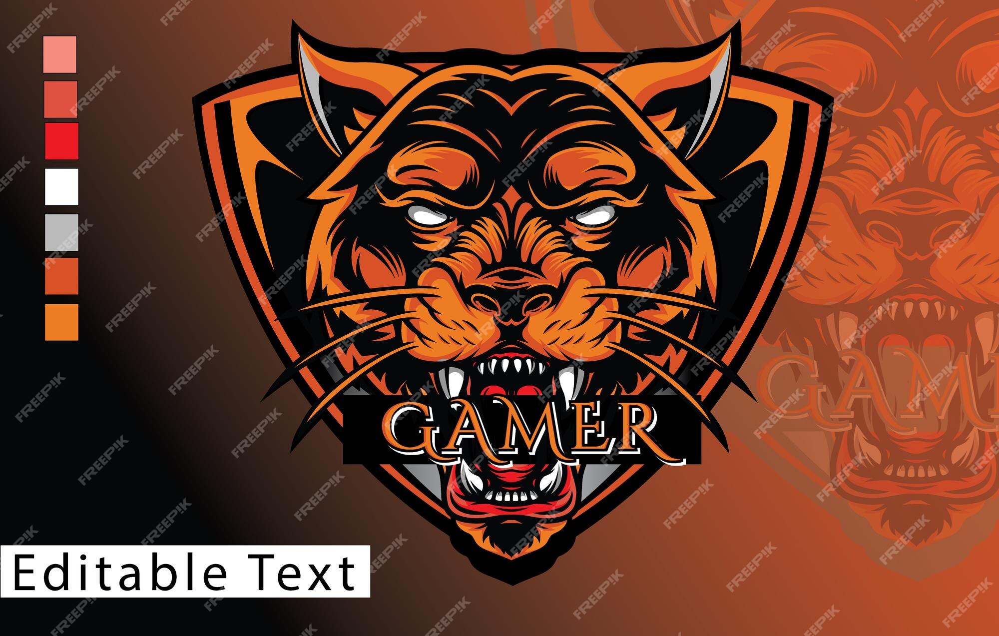 Tiger sport gaming logo design Royalty Free Vector Image