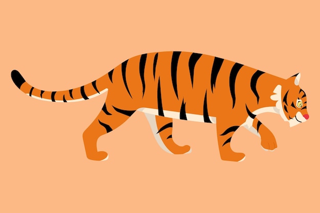 Tiger Hand Drawing Illustration