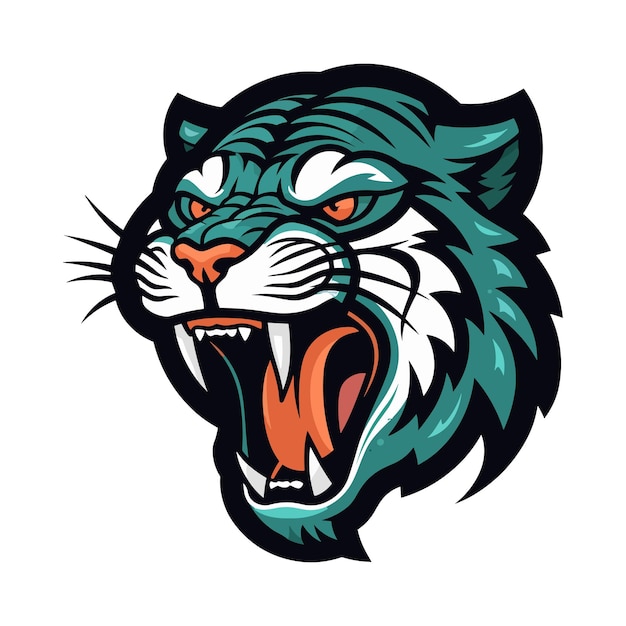 Tiger hand drawn logo design illustration