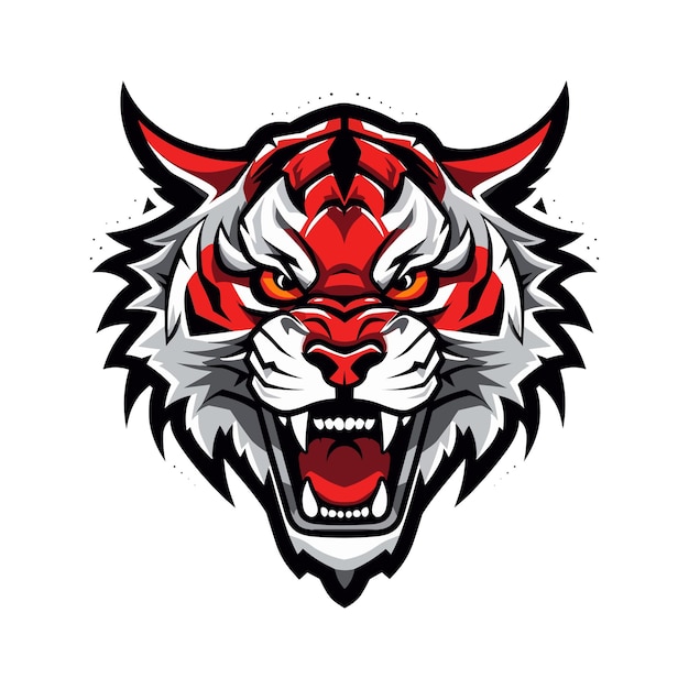 tiger hand drawn logo design illustration