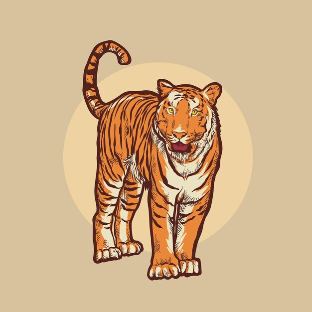 tiger hand drawn vector illustration