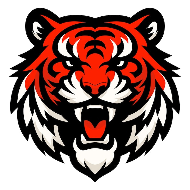 tiger head angry tiger head vector