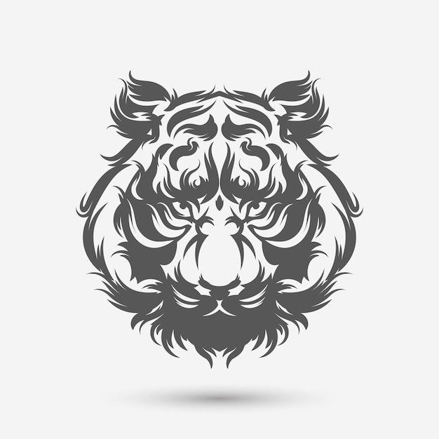 Vector tiger head art brush