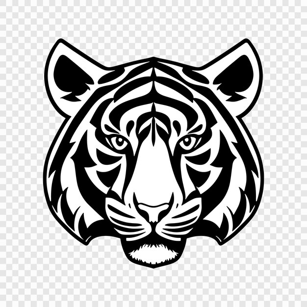 Vector tiger head black and white vector icon