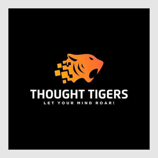 tiger head character logo design