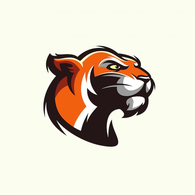 tiger head in detailed style - Vector