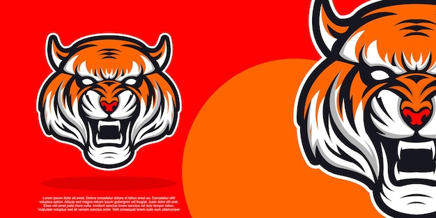 tiger head esport mascot logo