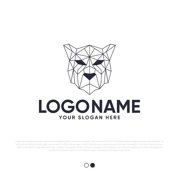 Tiger Head Geometric Logo Design Premium Vector