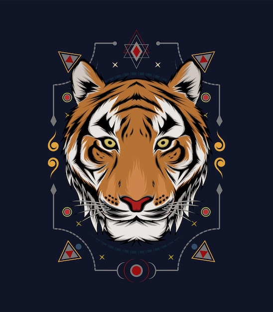 Tiger head illustration. logo vector tiger