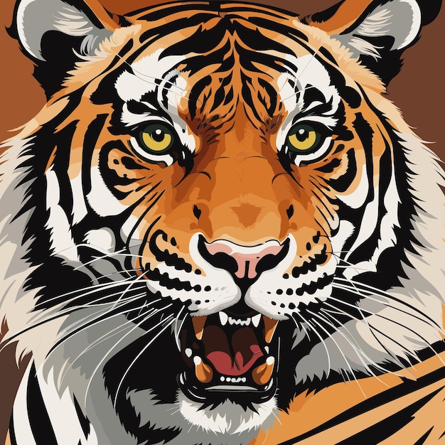 Tiger head illustration vector art