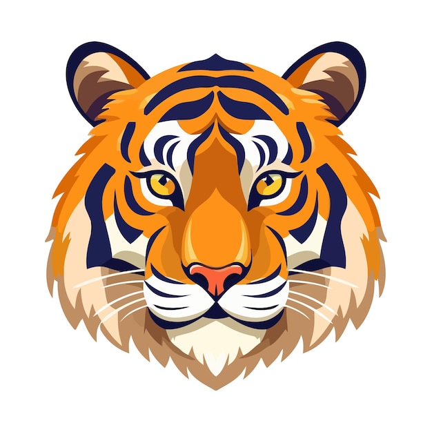Вектор Дизайн логотипа головы тигра абстрактный рисунок лица тигра милое лицо тигра изолировано