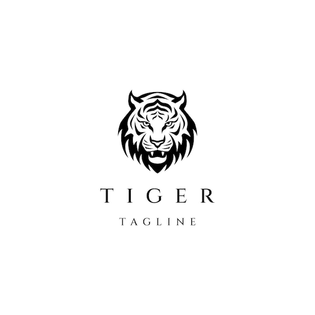 タイガーヘッドのロゴデザインのベクトルテンプレート